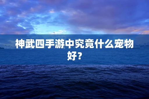 神武四手游中究竟什么宠物好？