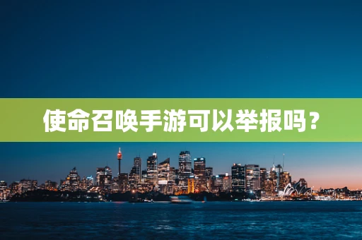使命召唤手游可以举报吗？