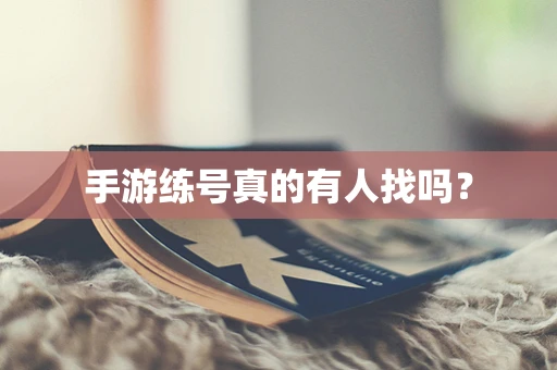 手游练号真的有人找吗？