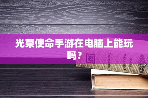 光荣使命手游在电脑上能玩吗？