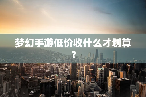 梦幻手游低价收什么才划算？
